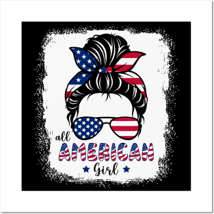 All American Girls 4th of July Bleached Posters and Art